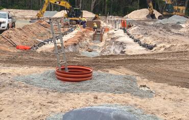 EziPit 1000 MH being installed on the site at Rainbow Beach, Queensland. 