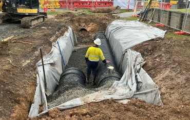 Mullumbimby BlackMax pipes in the trench