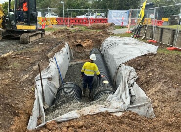 Mullumbimby BlackMax pipes in the trench