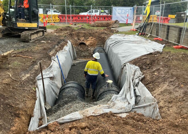 Mullumbimby BlackMax pipes in the trench