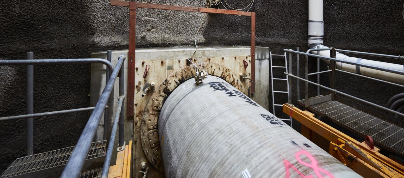 GRP jacking pipes installation