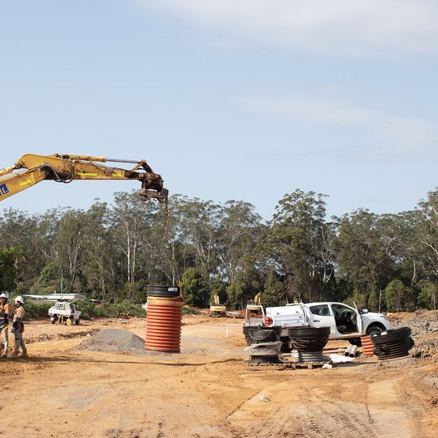 EZIpit sewerage maintenance hole being installed in the ground